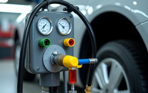 Automatic transmission fluid flush machine in action